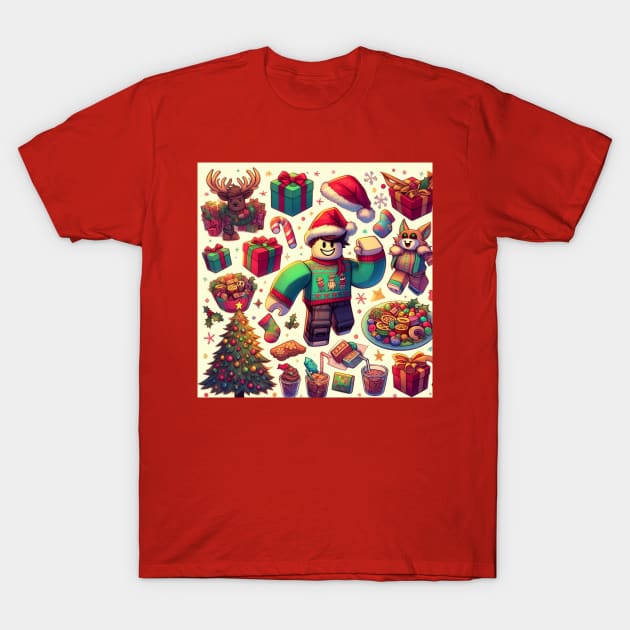 Roblox christmas collage T-Shirt by Nawel 